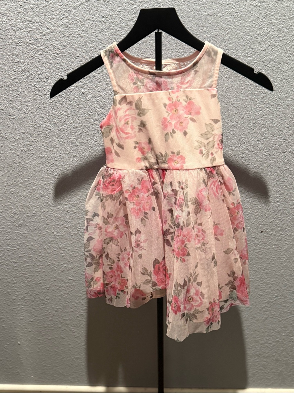Zhenzi Pink Floral Mesh Party Dress Size 4/5